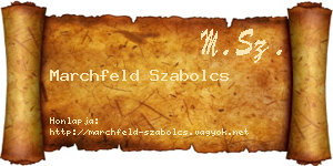 Marchfeld Szabolcs névjegykártya